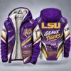 LSU Tigers Men's Christmas Graphic Hooded Winter Coat – Festive Holiday Edition