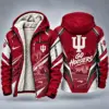 Indiana Hoosiers Men's Christmas Graphic Hooded Winter Coat – Festive Holiday Edition
