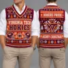 Virginia Tech Hokies Christmas Argyle Football Fan V-Neck Sleeveless Knit Vest