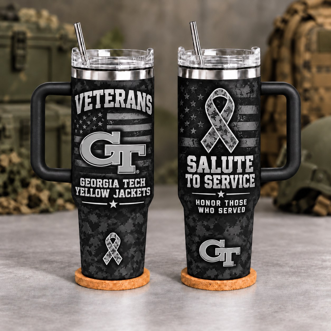 Georgia Tech Yellow Jackets Veterans Salute To Service 40oz Tumbler