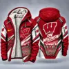 Wisconsin Badgers Men's Christmas Graphic Hooded Winter Coat – Festive Holiday Edition