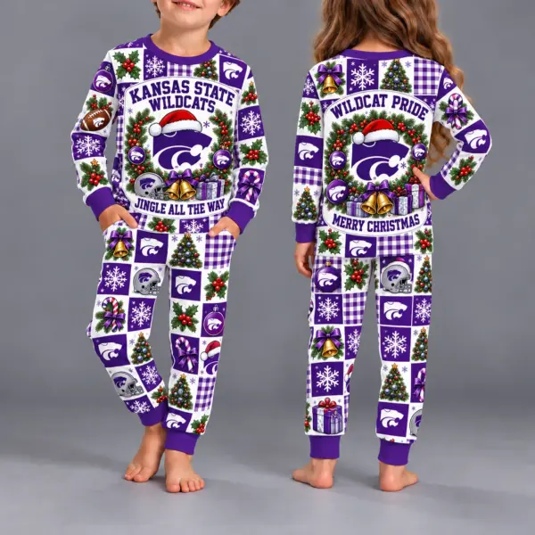 Kansas State Wildcats Kids Christmas Pajama Set