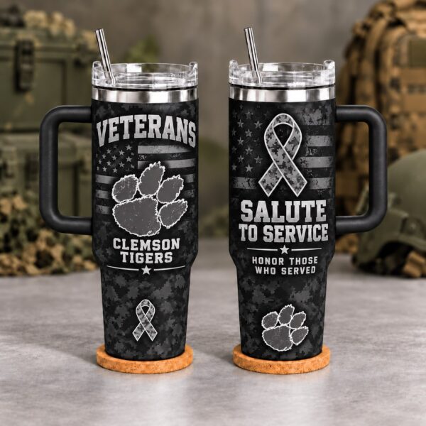 Clemson Tigers Veterans Salute To Service 40oz Tumbler
