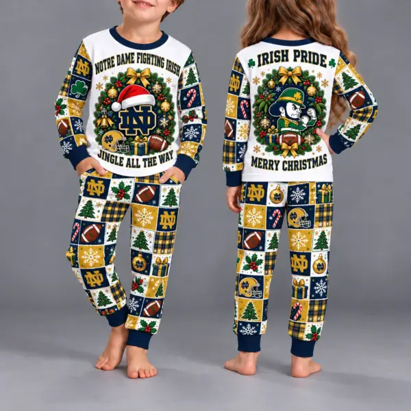 Notre Dame Fighting Irish Kids Christmas Pajama Set
