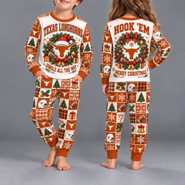 Texas Longhorns Kids Christmas Pajama Set
