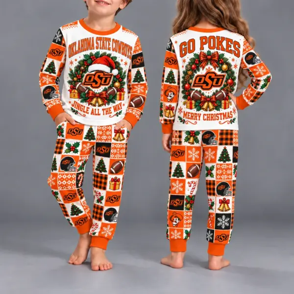 Oklahoma State Cowboys Kids Christmas Pajama Set
