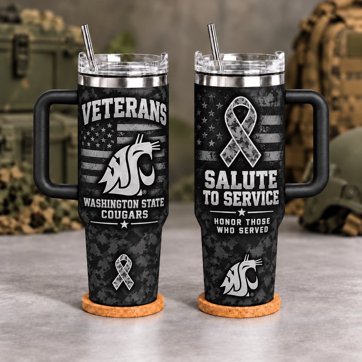 Washington State Cougars Veterans Salute To Service 40oz Tumbler