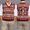 Florida State Seminoles Christmas Argyle Football Fan V-Neck Sleeveless Knit Vest