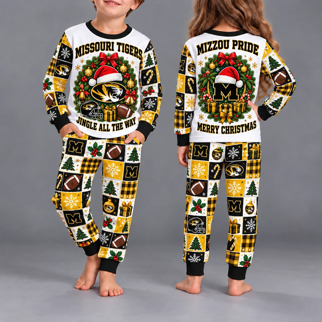 Missouri Tigers Kids Christmas Pajama Set