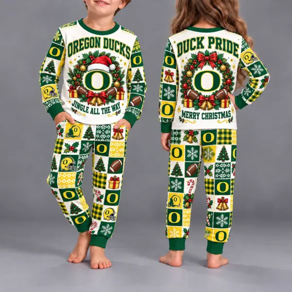 Oregon Ducks Kids Christmas Pajama Set