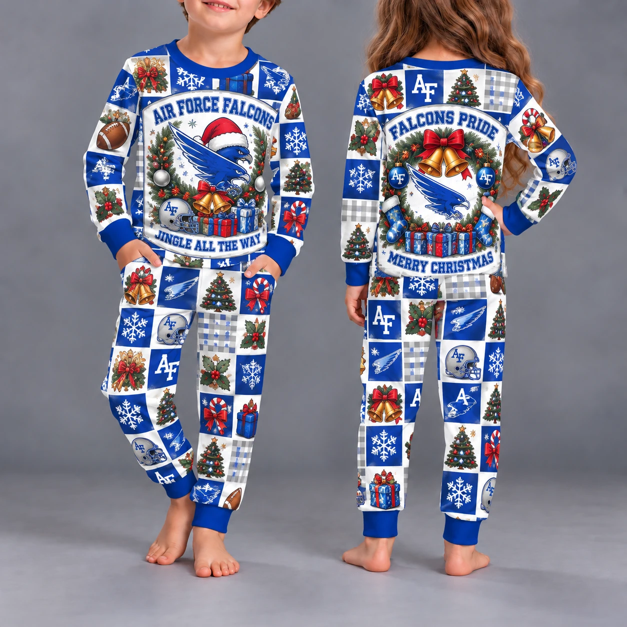 Air Force Falcons Kids Christmas Pajama Set