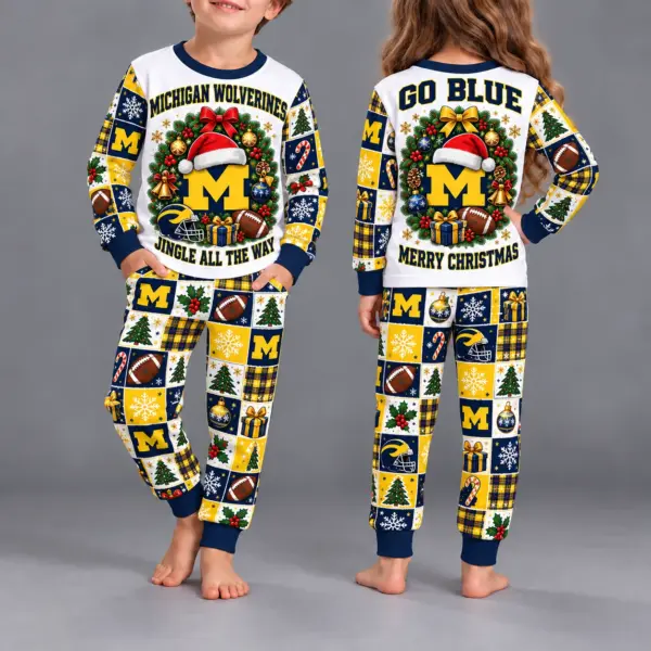 Michigan Wolverines Kids Christmas Pajama Set