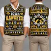 Iowa Hawkeyes Christmas Argyle Football Fan V-Neck Sleeveless Knit Vest